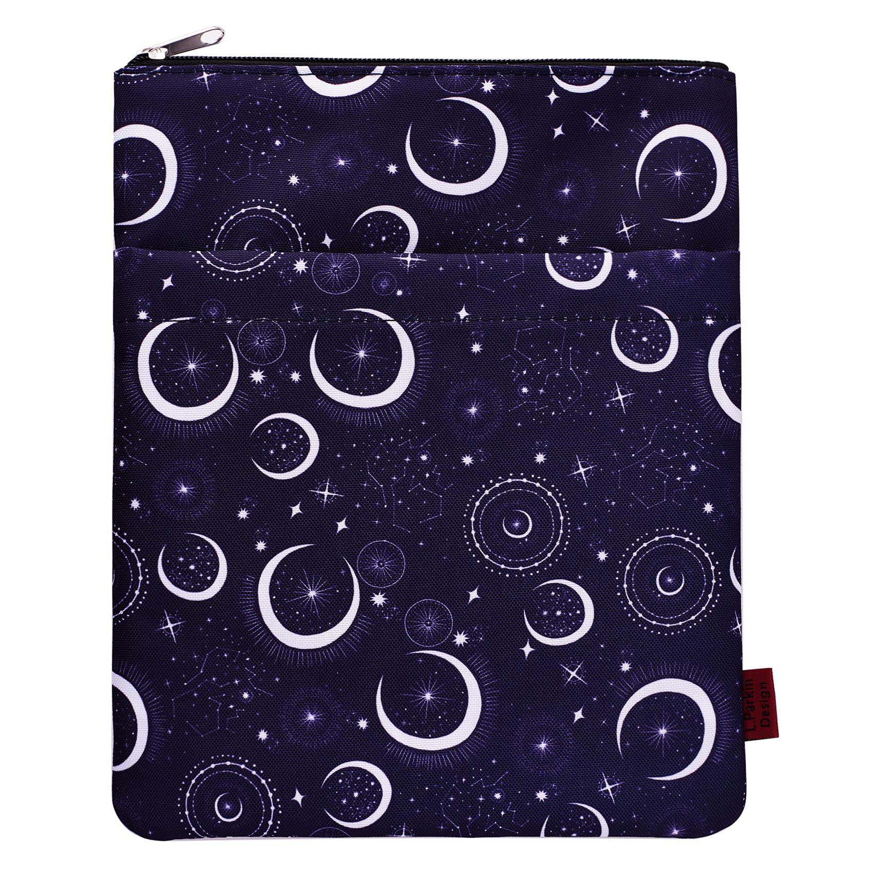Moon and Star Book Protector Covers for Paperbacks - Washable Fabric Book Sleeves with Zipper - Medium 11 Inch X 8.7 Inch