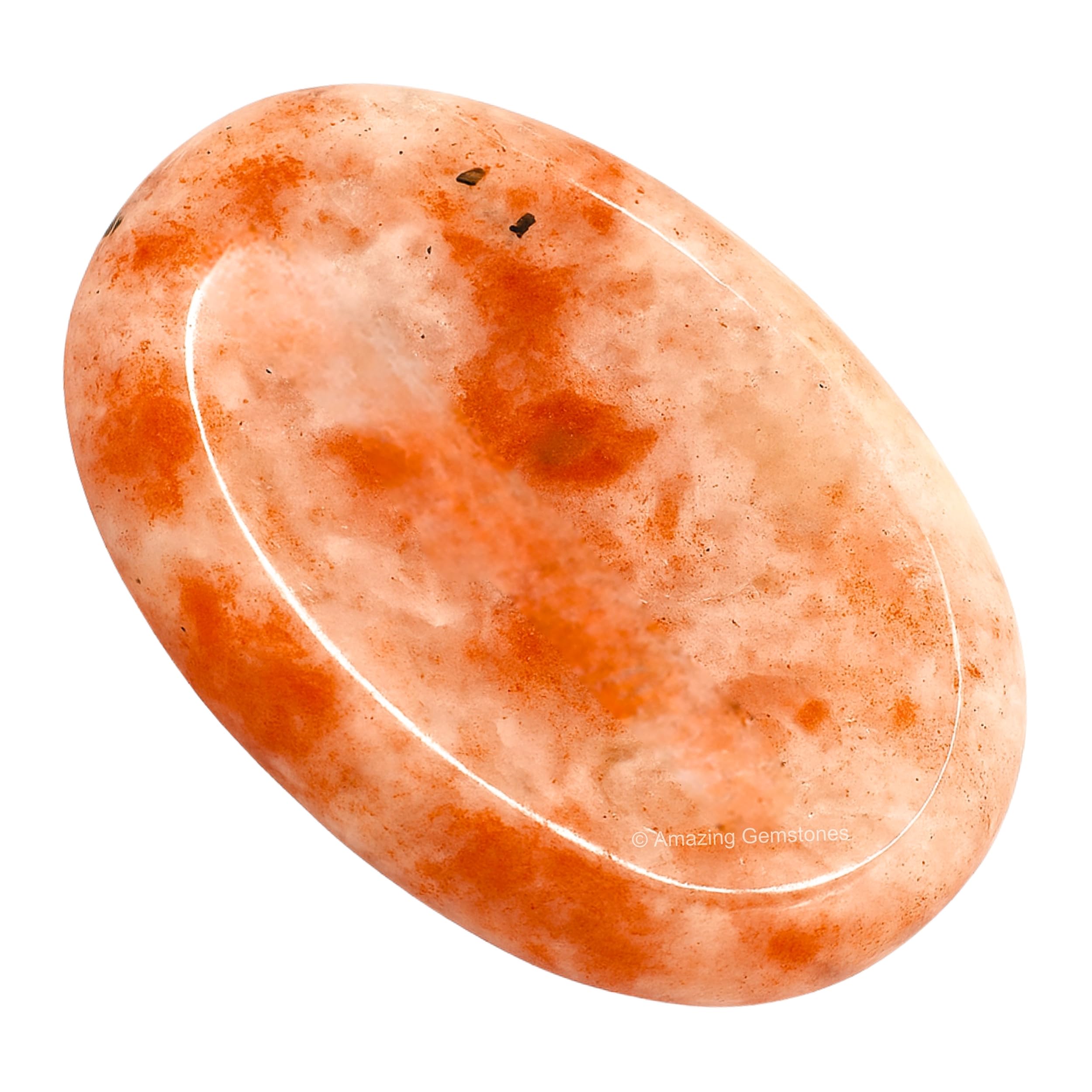 Photo 1 of Amazing Gemstone Sunstone Worry Stone, Healing Crystals - Piedra Crystal Fidget for Gift, Meditation, Calming, Relaxation, Stress Relief