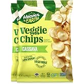 Heaven &amp; Earth Cassava Chips, 5oz (2 Pack) Gluten Free | Non GMO | Low Sodium | Thin &amp; Crisp Root Snack | Kosher
