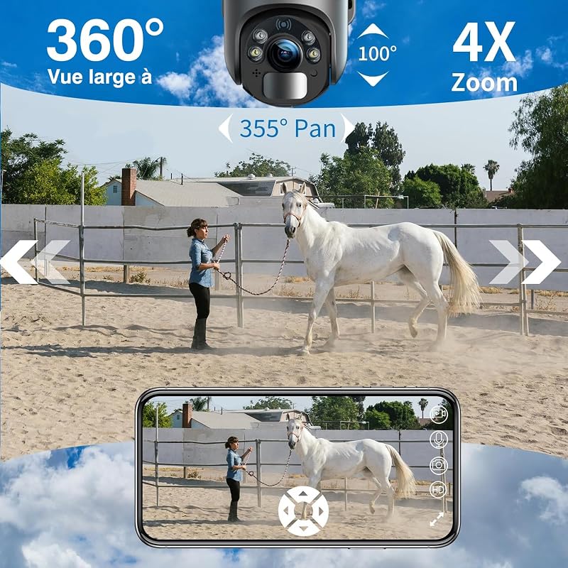 4G LTE Caméra de Sécurité Extérieure sans Fil à énergie Solaire