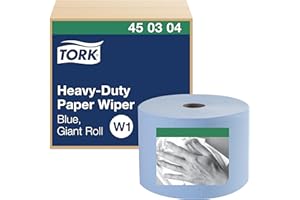 Tork 450304 Heavy-Duty Paper Wiper, Giant Roll, 1-Ply, 11.1" Width x 800' Length, 15.25" Roll Diameter, Blue (Case of 1 Roll)