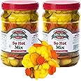 32 Oz. Fresh Pickled Vegetables, 2 Jars, So Hot Mix of Cauliflower Bites, Carrots, Hot Pickles & Chilito Peppers in Spicy Pickle Brine, Vegan Snack