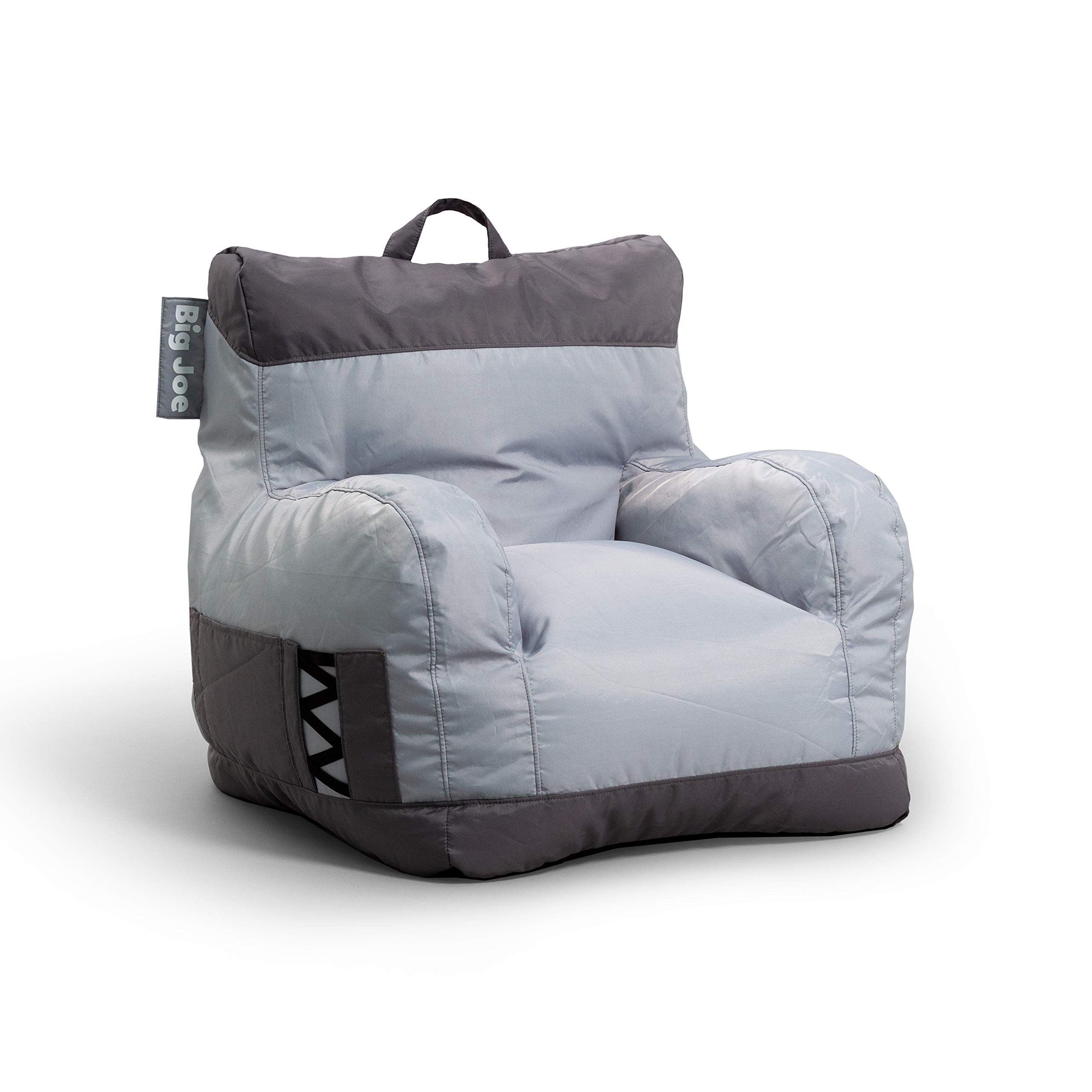 Photo 1 of ** USED** Big Joe Dorm Bean Bag Chair with Drink Holder and Pocket, Two Tone Gray Smartmax, Durable Polyester Nylon Blend, 3 feet