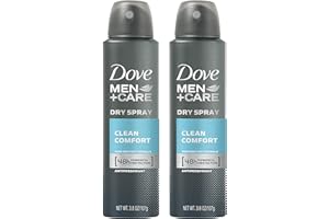 Dove Men + Care Dry Spray antitranspirante, Clean Comfort 3,8 oz (2 Pack)