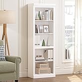 Spirich 5 Tier White Bookshelf, Tall Bookshelf with Storage, Open Wooden Book Shelf, Modern Large Bookcase for Living Room, Home Office, Dinning Room