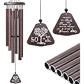 Fusui 50th Anniversary Wedding Gifts, Happy 50th Anniversary Decorations, Best 50 Anniversary's Ideas Gifts for Couple Parents Wife Husband, Golden 50 Years of Marriage Keepsake Wind Chimes 32"