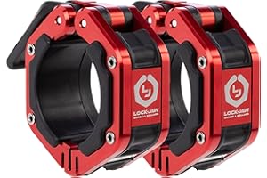 LOCK-JAW BARBELL COLLARS Lock-Jaw Flex Quick Release Aluminum Barbell Collar with Magnet (Red)