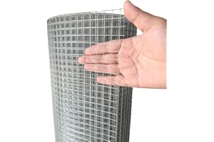 RXWJZP Hardware Cloth 1/4 inch 16in X 25ft Galvanized Welded Wire Mesh Roll, 23 Gauge Chicken Wire Fence, Snake Gopher Barrier Garden Fencing Rabbit Cage Netting