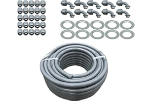 100 Ft 1/2" Liquid Tight+25 1/2" Liquid Tight Straight Connector+10 1/2" Liquid Tight Elbow Connector+ 10 Washer