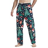 Jveyvth Mens Pajama Pants Flannel Cotton Plaid Sleep & Lounge Pants, PJ Bottoms with Pockets and Button Fly