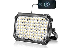 NICKLUC LED Work Light Rechargeable, 12000mAh Magnetic Flood Light 10000LM with 4 Light Modes, IP65 Waterproof Mechanic Light