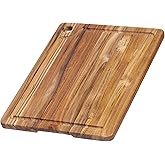 Teakhaus Teak Cutting Board - Rectangle Edge Grain Board With Corner Hole And Juice Canal (16 x 12 x .5 in.)