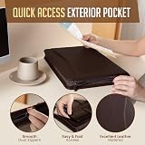 STYLIO Walnut Zipper Portfolio Binder 3 Ring Clipboard Folio Padfolio view 5