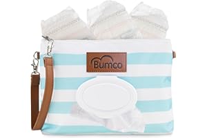 BABY BUM BRUSH Bumco Diaper Clutch - Portable Wipes Dispenser & Travel Essential, Airtight Refillable Wipes Container, Diaper Bag Purse