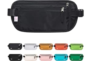 AIKELIDA Money Belt Passport Holder for Women Men - Secure Hidden Travel Wallet Fanny Pack with RFID Blocking