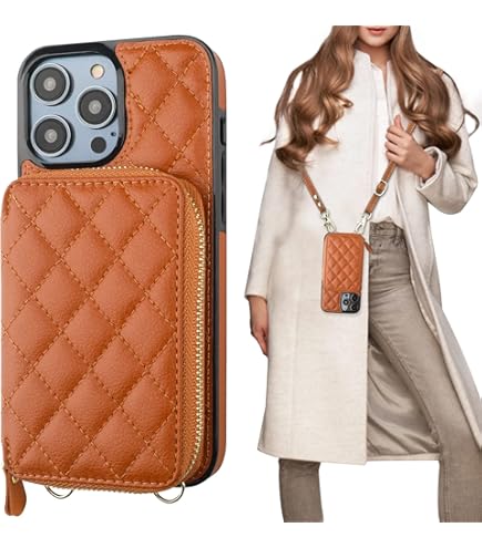 MONASAY Zipper Wallet Case Fit For IPhone 14 Pro Max, [Glass