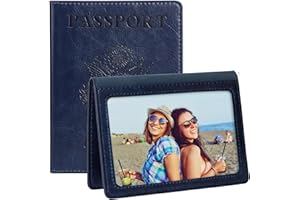 TIGARI Passport Holder for Travel, Slim Passport Cover for Women Men, Leather Passport Case Protector with Waterproof Slot, Family Vacation Plane Cruise Travel Essentials