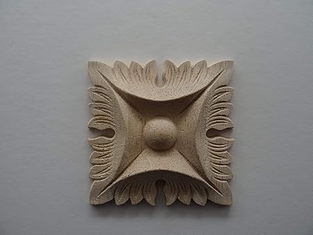 Decorative Wooden Square Center Applique Onlay Furniture Moulding