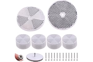 Swpeet 36Pcs White Round Front Reflector Driveway Trailer Reflectors, 3 Inch Reflective Mailbox Reflector with Center Mountin