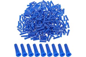 Glooglitter 500 Pcs Plastic Wall Conical Anchors Blue Self Drilling Drywall Anchors for Drywall Concrete Brick Masonry Furniture(10-12 x 1 Inch)