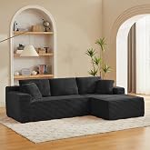 103" L Shaped Boneless Couches Cloud Sectional Sofa W/Chaise Lounge | Right Facing Cloud Modular Sectional Sofa Boneless Couch for Living Room,Deep Seat &amp; Back Support, Plush Corduroy