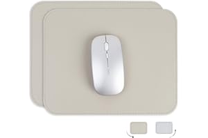 YSAGI Mouse Pads 2 Pack with Non-Slip, Ultra Thin Waterproof PVC Leather Mouse Pad,Stitched Edges,Works for Computers, Laptop