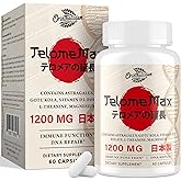 Telomere Lengthening Supplements – Organic Astragalus, Gotu Kola, Vitamin D3, Folate, L-Theanine – Anti-Aging, DNA Repair, Immune & Cellular – 60 Vegan Capsules, Made in Japan (1 Bottle)