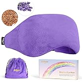 BeHoomi Weighted Eye Mask for Sleeping, Soft Heated Eye Mask, Moist Heat Warm Compress for Eyes, Natural Lavender & Flaxseeds Microwave Reusable Sleep Mask, Must Haves for Women Spa, Home, Office