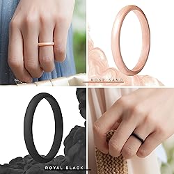 ThunderFit Stackable Silicone Wedding Rings for