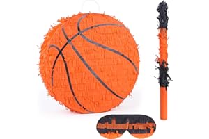 Birchio Basketball Pinata Bundle with a Blindfold and Bat(13 x 13 x 4 Inches),Soccer Ball Pinata for Birthday Party Boys, Perfect for Birthday Party, Sport Theme Party, Decoration