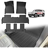BestEvMod All Weather Floor Mats Compatible with Rivian R1S 2025 2026 Anti-Slip 3D Pattern TPE Heavy Duty Rubber Waterproof Non-Slip Floor Liner 1st & 2nd & 3rd Rows Set Gen 2 Accessories (2025+ R1S)