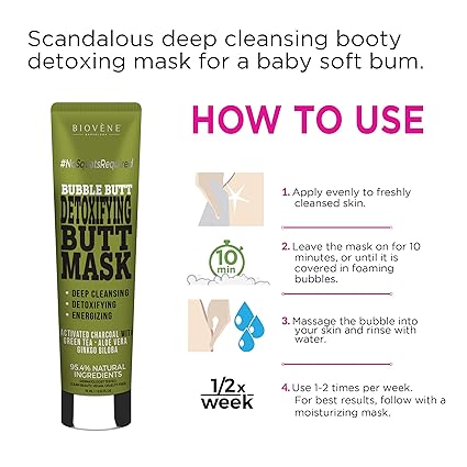 Download Amazon Com Biovene Bubble Butt Detoxifying Butt Mask 2 53 Oz 1pack All Natural With Activated Charcoal Green Tea Aloe Vera Gingko Biloba Beauty PSD Mockup Templates
