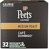 Peet's Coffee, Medium Roast Single Serve Coffee Pods, 100% Arabica Coffee - Café Domingo 32 Count (1 Box of 32 Pods)
