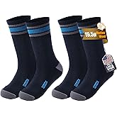 SAMSOX 2-Pair Merino Wool Hiking Socks - Made in USA, 200-Needle Knit, Lightweight Cushioned Micro Crew Socks for Men Women