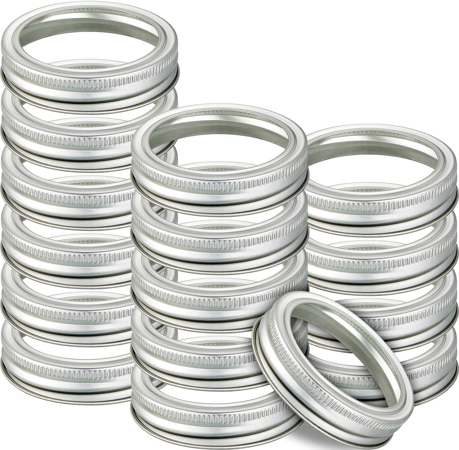 36 Pieces Regular Mouth Jar Replacement Metal Rings Splittype Lids