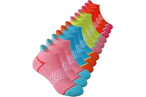 Comfoex 12 Pairs Girls Socks Ankle Athletic Socks Cotton Sports Socks With Cushioned Sole For Big Little Kids