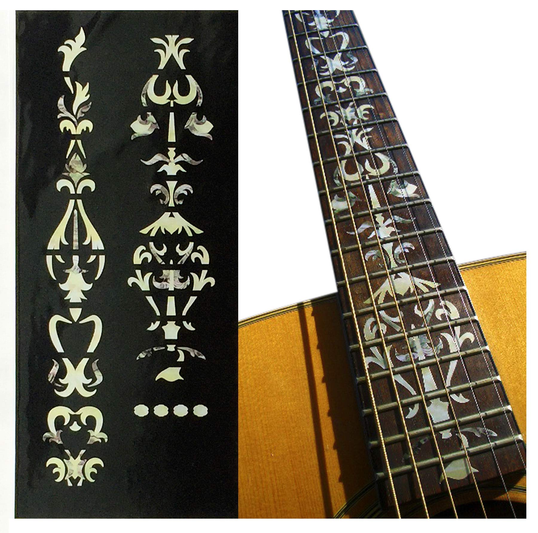 Inlay Sticker Fret Markers for Guitars - Tree of Vine - White Pearl,ft-056vt-wt