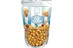 The Hampton Popcorn Company Caramel Popcorn Resealable Zip Bag, 9.5 Ounce, Caramel Corn, Fresh Gourmet Popcorn