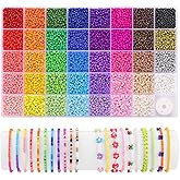 Funtopia 39 Colors 3mm Seed Beads, 9600pcs Small Beads for Jewelry Making, Tiny Craft Beads for Bracelet Making