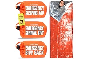 MART COBRA Emergency Sleeping Bag 3 Pack | for Survival Gear and Supplies Life Bivy Sack Waterproof Mylar Emergency Blankets for Survival Kit Car Camping Gear Hiking Tac Bivvy Go Bag Supplies Sleep Sacks Shelter