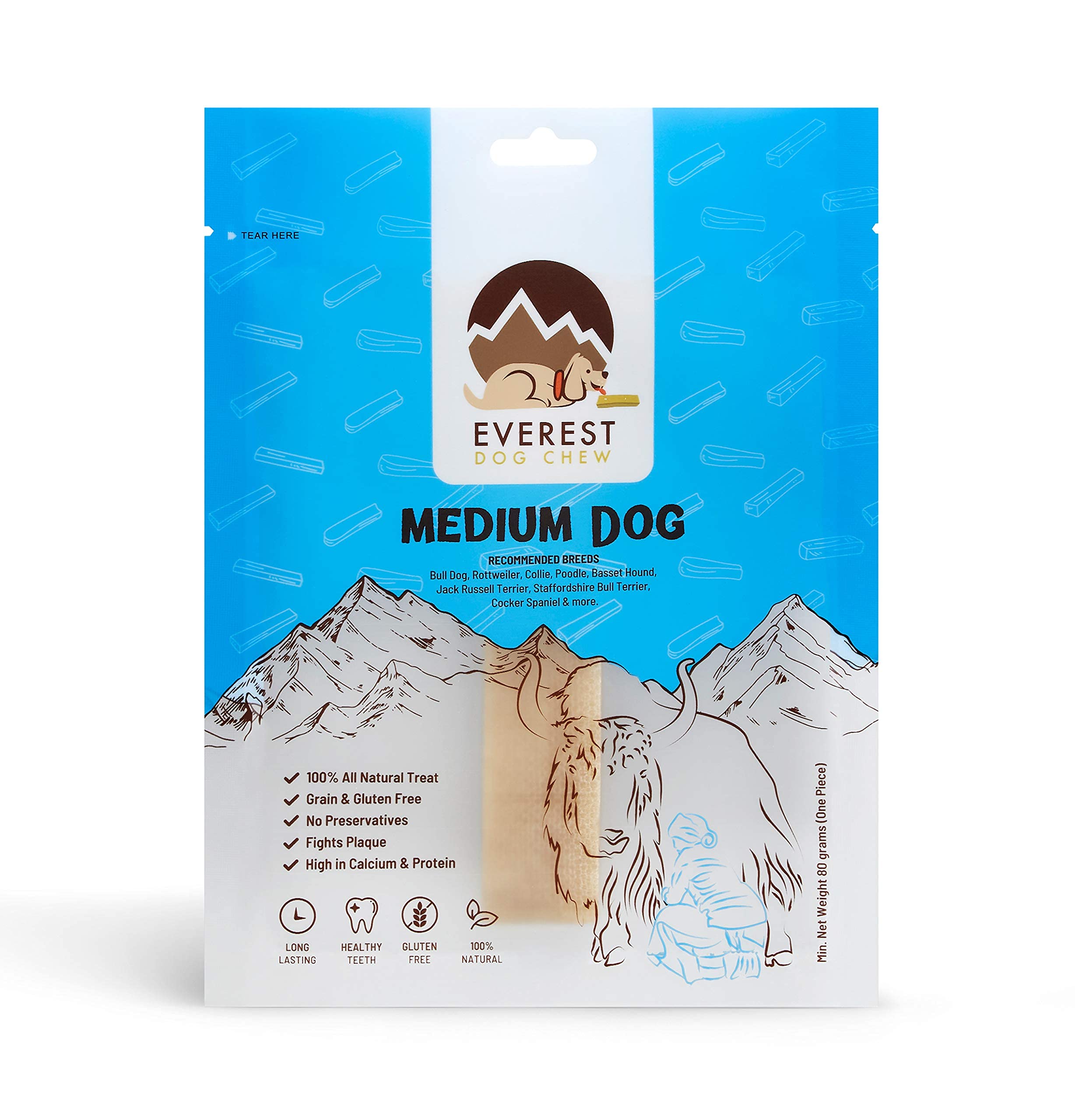 Yak Chew for Dogs (Medium Dogs), Everest Dog Chew, 80grams yak milk dog chew, Authentic, Original Yak Chew โ image 1