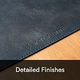 Wolvende Premium Distressed Faux Vegan Leather Desk Mat 40x90cm Black view 2