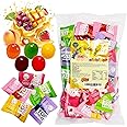 Assorted 5 Fruits Flavored Gummy Candy Snack 1LB, Vegan, 70% Real Juice Content, No Artificial Flavors or Dyes, Allergy Friendly, Soft & Chewy Juicy Gummi Candy Individually Wrapped Variety Pack Bulk