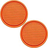 MEAJOO 2PCS Car Cup Holder Coaster, Universal Auto Non-Slip Cup Holder Coaster, 2.75In Universal Non-Slip Recessed Car Interior Accessories (Orange)