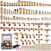 Ailbiuko 200 Pcs Brass DOT Air Brake Line &amp; Compression Fittings Kit | 1/4" 1/8" 3/8" 1/2" NPT Air Nylon Tube Fittings,Push To Connect Fittings Quick Connect Air Hose Fittings Assortment Kit
