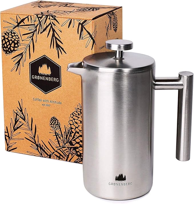 Groenenberg French Press aus Edelstahl 1 Liter (5 Tassen