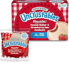 Smucker's Uncrustables Frozen Peanut Butter & Strawberry Jam Sandwiches, 4 Count, Thaw & Eat