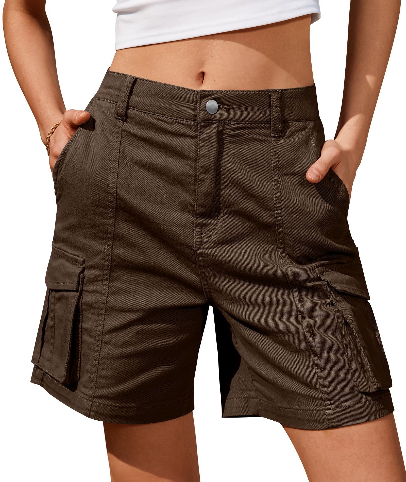 IVIR Cargo Shorts Women Bermuda Knee Length Long