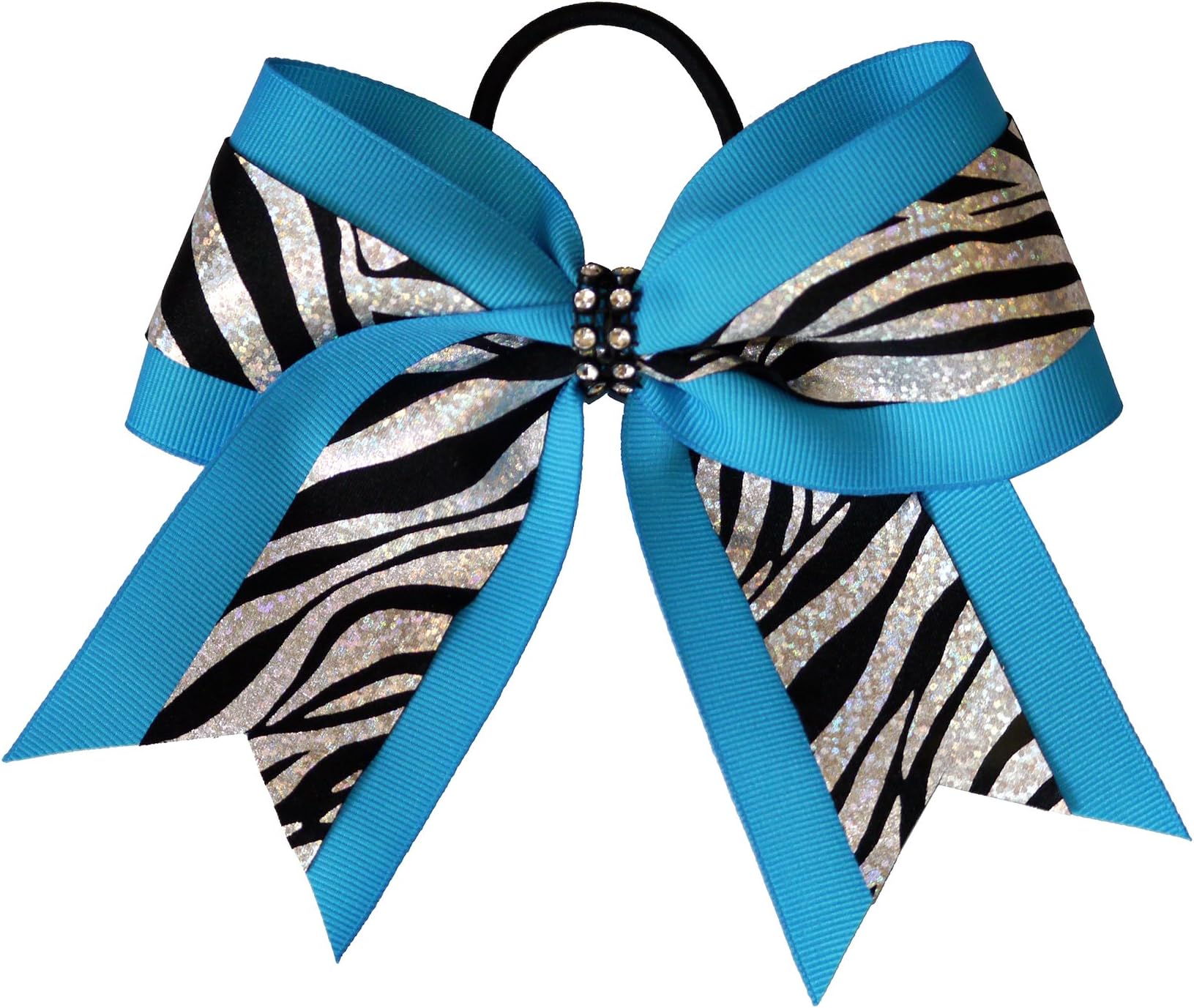 GymStar Turquoise Zebra Cheer Bow