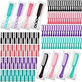Baderke 144 Pack Individually Wrapped Hair Brushes Combs Set for Homeless, Detangling Brush Widen Combs for Curly Hair Suitable for Women Men Shelter Nursing Hotel Church Charity Supplies(4 Colors)